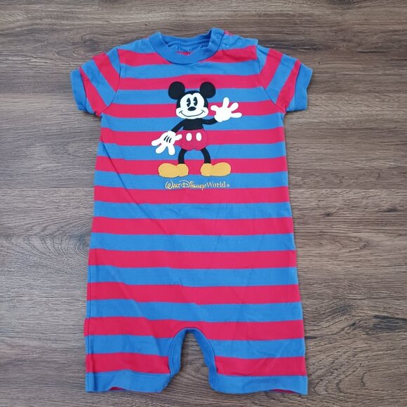 Disney Parks Mickey Mouse Romper Size 18 months Striped Walt Disney World - Picture 1 of 5